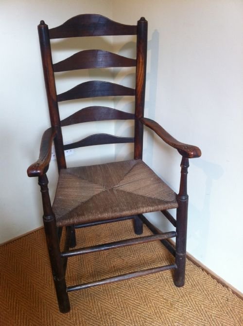 fig 1. A late Georgian ash and elm ladderback chair c 1820
