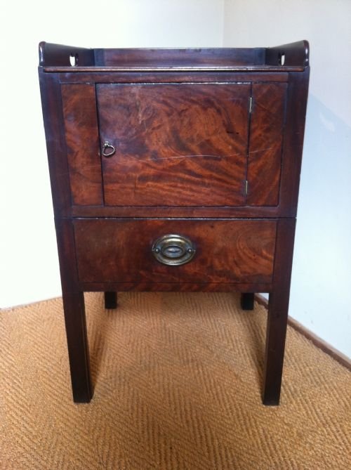 A George 111 Mahogany Bedside Table or Cupboard C