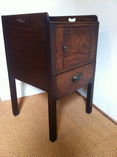 fig 1. A George 111 mahogany bedside table or cupboard c