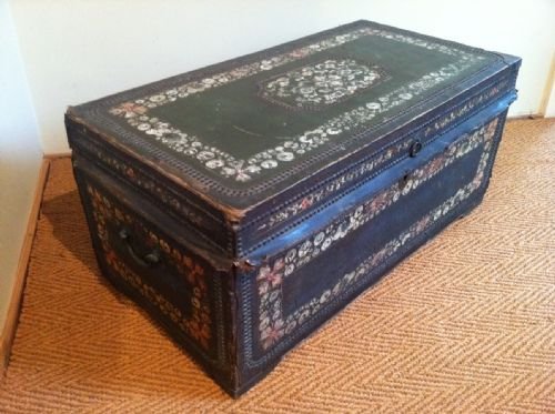 A Late Georgian Anglo Chinese Green Painted Trunk
