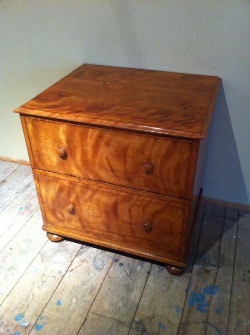 A Victorian Satinbirch Bedside Commode Table C 1870