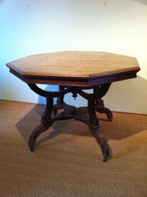 A Victorian Oak Octagonal Table by James Shoolbred C 1880