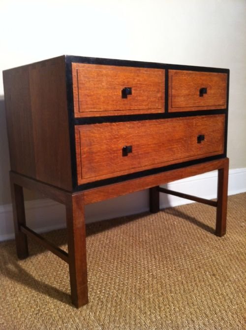A 1920`S Oak and Ebonised Oak Chest on Stand