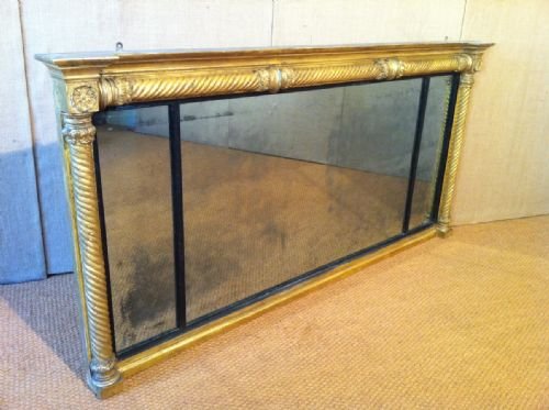A Large Regency Gilt Triple Plate Mirror C1820