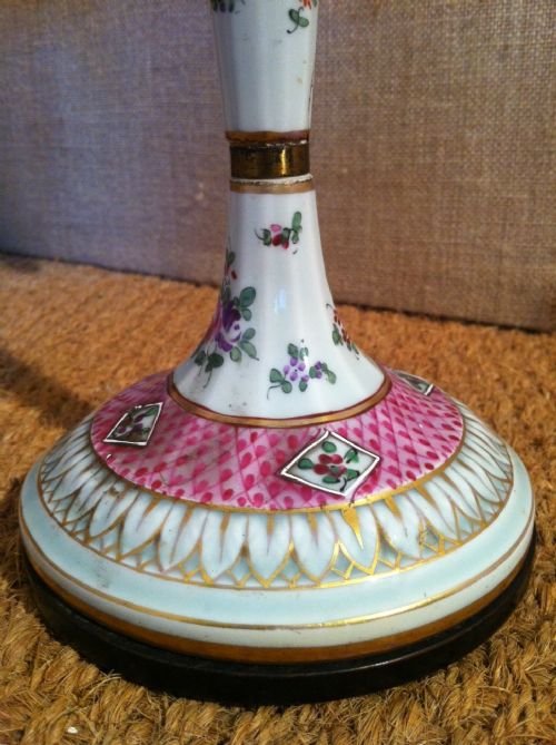 fig 1. A pair of English porcelain candlesticks probably New Hall C1810