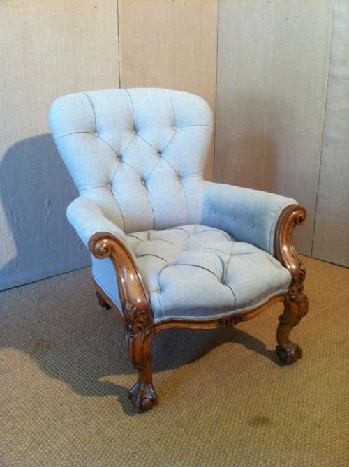 A Large Victorian Oak Library Chair C1860