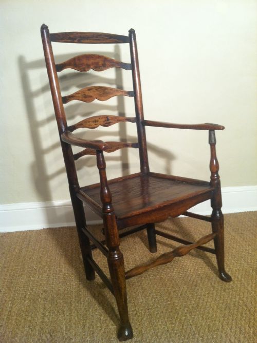 An Early 19th C Lancashire Ladder Back Chair