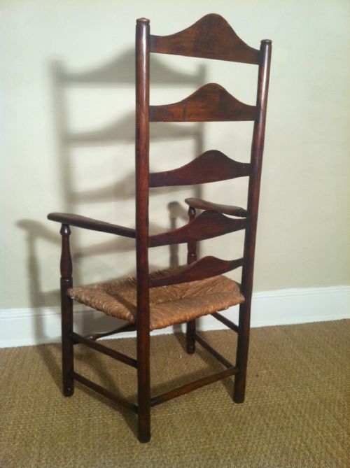 fig 1. An early 19th c ash Lancashire ladderback chair
