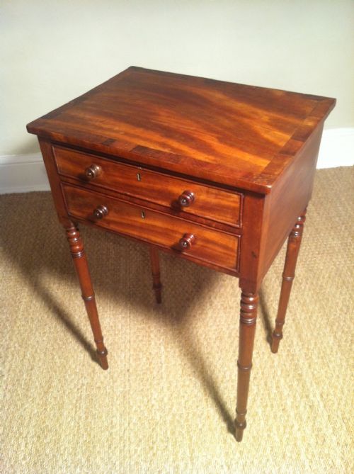 A George IV Mahogany 2 Drawer Side Table C1820