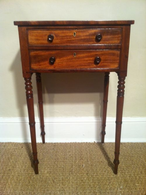 fig 1. A George IV mahogany 2 drawer side table c1820