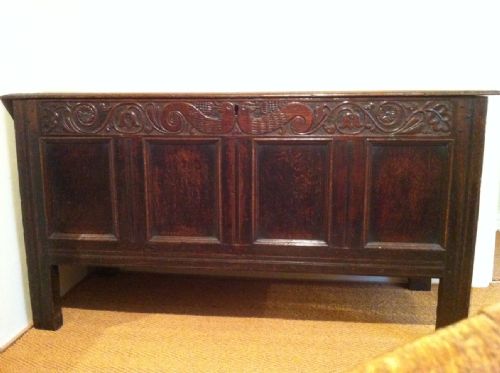 A Large Late 17th C Welsh Oak Coffer C1680