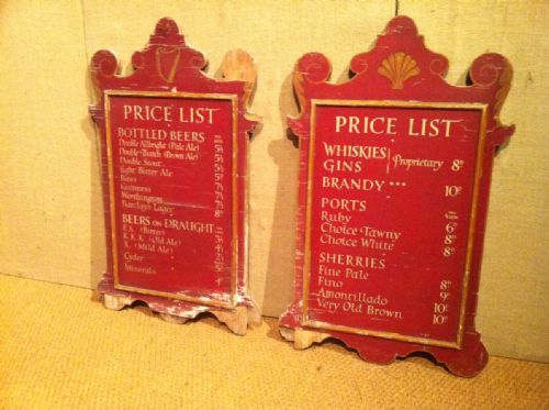 A Pair of 1920`S  Pub Boards from a Cornish Pub