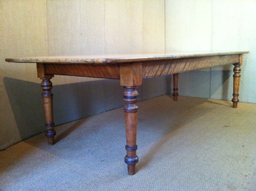 fig 1. A large Victorian satin birch and pine refectory table c 1880