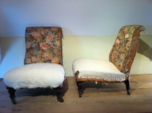 fig 1. A pair of Victorian mahogany nursing chairs c 1880