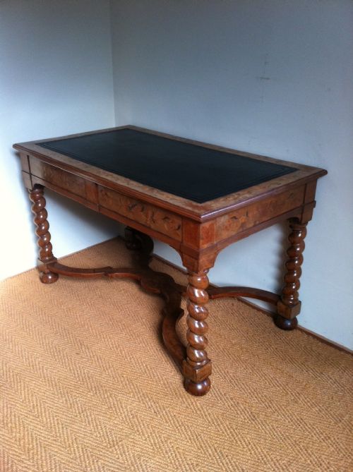 A Victorian Walnut and Marquetry Writing Table C 1860