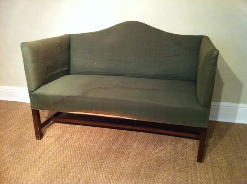 fig 1. A small Edwardian camel back 2 seater sofa c1910