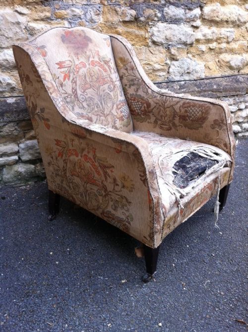 A Large Late Victorian Armchair for Re Upholstery C1900