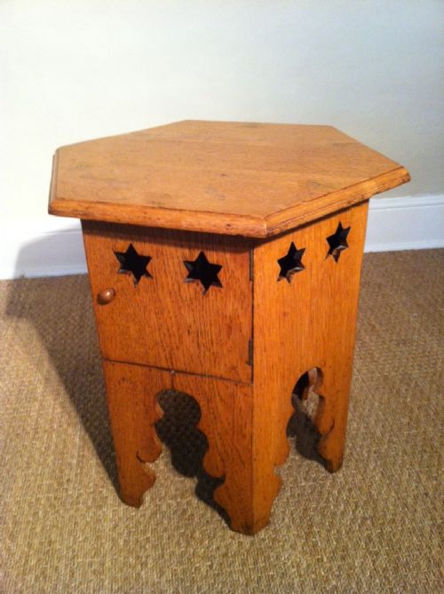 An Arts and Crafts Oak Hexagonal Table C 1910