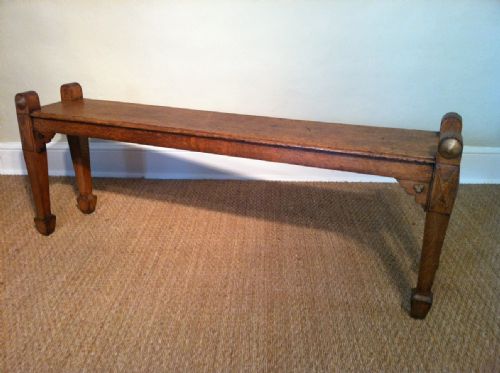 A Victorian Oak Window Seat or Bench C 1870