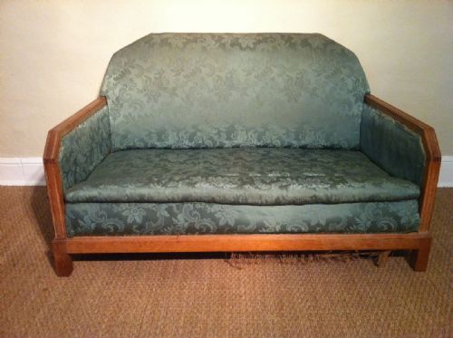 A Heals Limed Oak 2 Seater Sofa C 1930