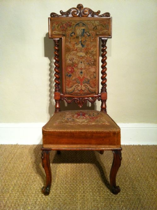 A Victorian Walnut Prie Dieu Chair C 1850