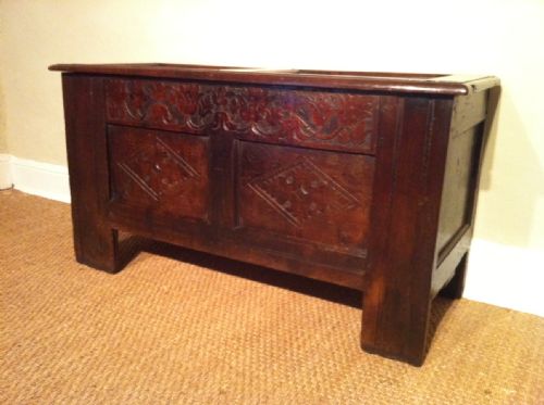 A Small Charles 11 Oak Coffer C 1660