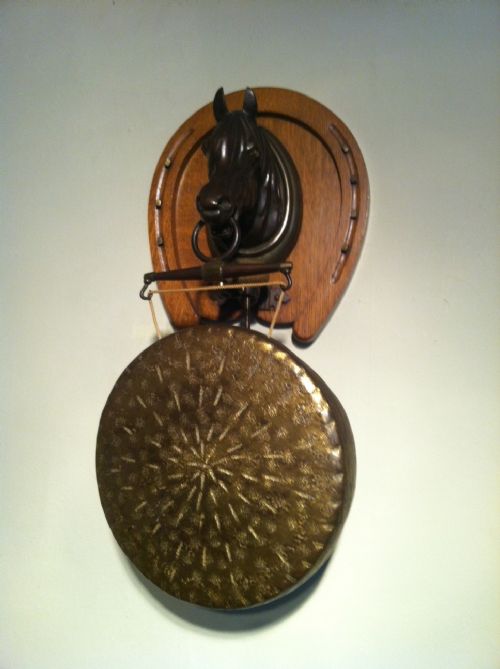 A Victorian Oak and Brass Gong 1890