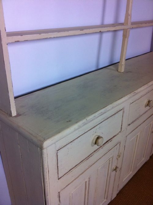 fig 1. A large late Victorian painted pine Bath dresser c 1880