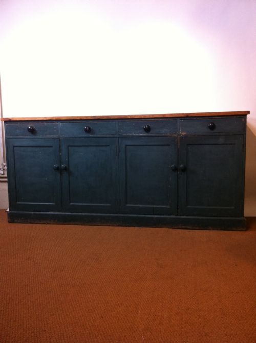 fig 1. A large late Victorian painted pine dresser base c 1890