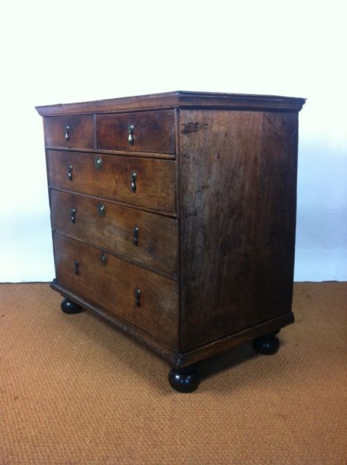fig 1. A William and Mary oak chest of drawers c 1690