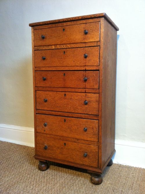 A Late Victorian Oak Wellington Chest C 1900