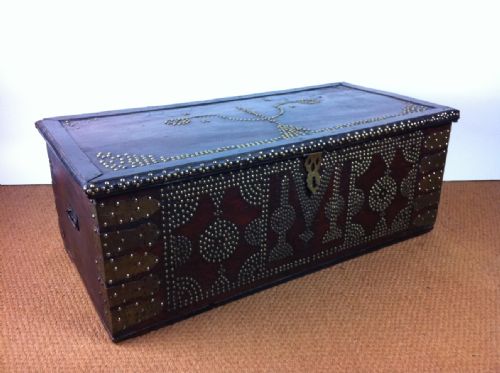 A Zanzibar Shisham Wood and Brass  Coffer C1880