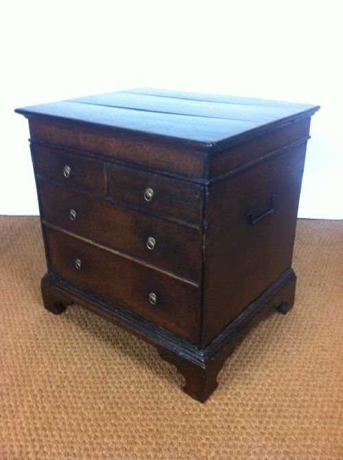 A William and Mary Oak Box Stool C 1700