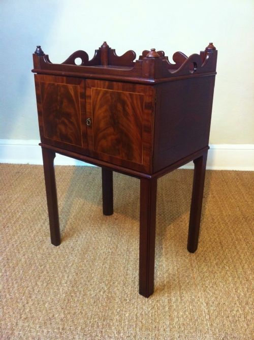 A Chippendale Period Mahogany Bedside Table C1770