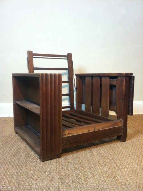 An Unusual and Rare Heals Oak Reclining Chair C 1930