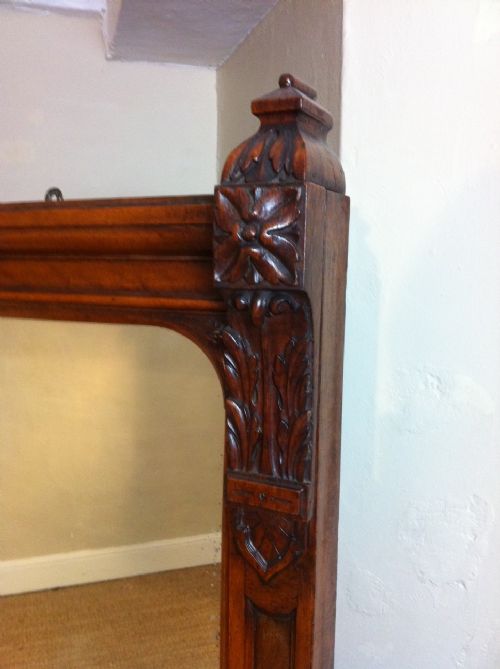 fig 1. A large Victorian burr oak overmantle mirror c 1880