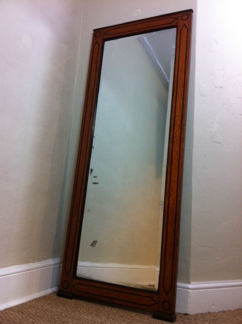 A Mid 19th Satinwood and Ebony Inlaid Pier Mirror C1840