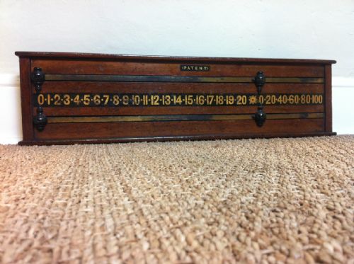 An Edwardian Mahogany and Brass Snooker or Billiard Scoreboard C 1910