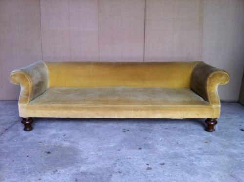 A Large Early Victorian Walnut Country House Sofa C1850