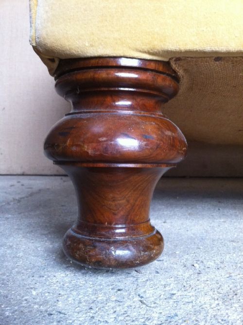 fig 1. A large early Victorian walnut Country House sofa c1850