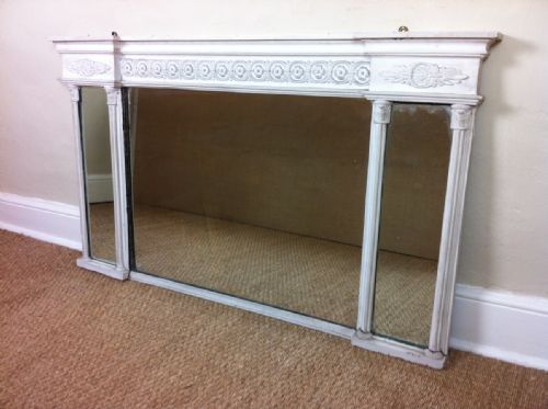A Regency Painted Triple Plate Overmantle Mirror C 1810