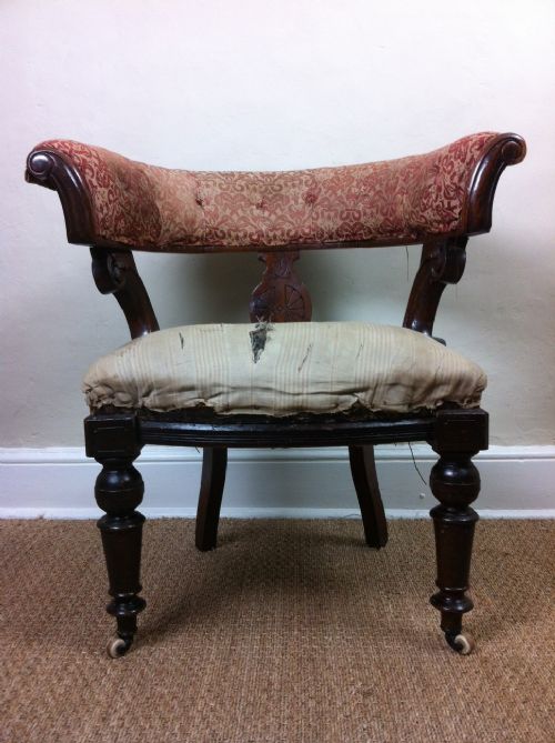 A Victorian Oak Desk Chair C 1880 for Re Upholstery