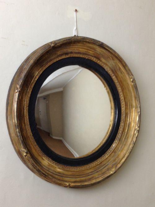 A George 1v Water Gilt Convex Mirror in Original Condition