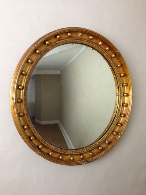 A Regency Gilt Convex Mirror C 1820