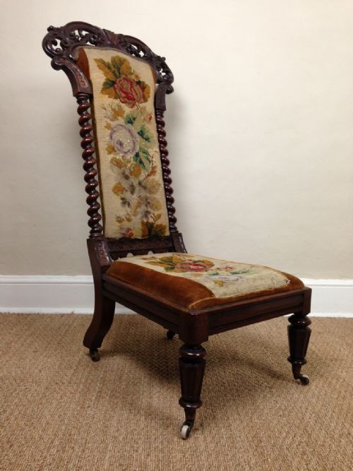 An Early Victorian Rosewood Prie Dieu Chair C1850