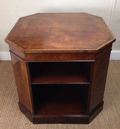 An Edwardian Mahogany and Leather Octagonal Book Table C 1910