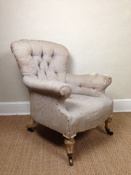 An Early Victorian Parcel Gilt Library Chair C 1840