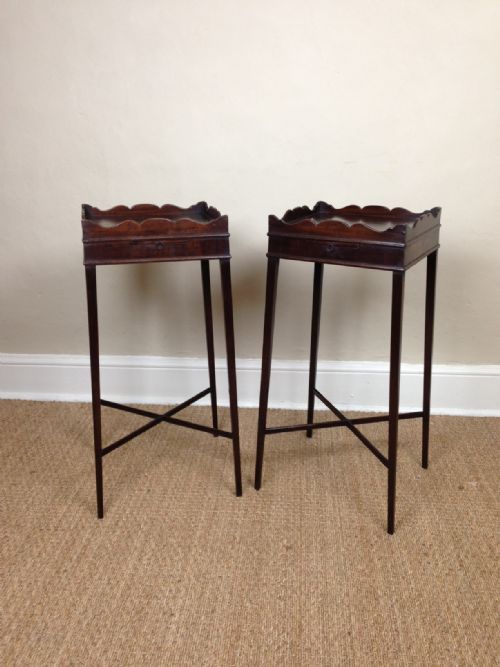 A Pair of Edwardian Mahogany Urn Stands in Chippendale Style C 1910