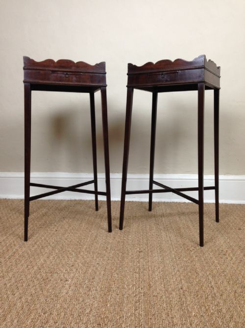 fig 1. A pair of Edwardian mahogany urn stands in Chippendale style c 1910