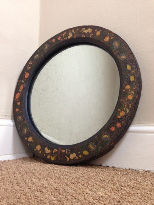 A Kashmir Painted and Gilt Mirror C 1900